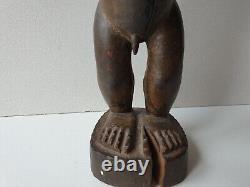 Ancienne Sculpture en bois Homme Debout Boulé Côte d'Ivoire Art Africain tribal