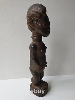 Ancienne Sculpture en bois Homme Debout Boulé Côte d'Ivoire Art Africain tribal