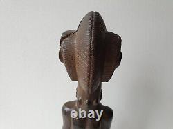 Ancienne Sculpture en bois Homme Debout Boulé Côte d'Ivoire Art Africain tribal