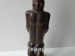 Ancienne Sculpture en bois Homme Debout Boulé Côte d'Ivoire Art Africain tribal