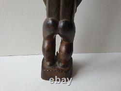 Ancienne Sculpture en bois Homme Debout Boulé Côte d'Ivoire Art Africain tribal