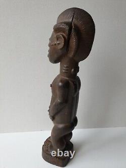 Ancienne Sculpture en bois Homme Debout Boulé Côte d'Ivoire Art Africain tribal