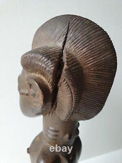 Ancienne Sculpture en bois Homme Debout Boulé Côte d'Ivoire Art Africain tribal