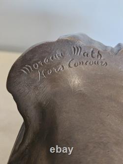 Ancienne Scuplture Buste Jules César Bronze Signée Moreau Mathurin Hors Concours
