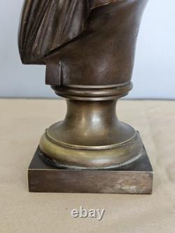 Ancienne Scuplture Buste Jules César Bronze Signée Moreau Mathurin Hors Concours
