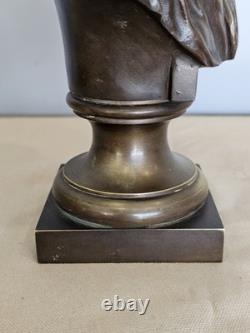 Ancienne Scuplture Buste Jules César Bronze Signée Moreau Mathurin Hors Concours
