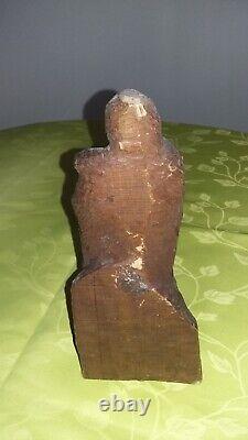 Ancienne Statue Bois Sculptee Personnage Femme Vintage Hauteur 26 CM Decoration