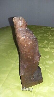 Ancienne Statue Bois Sculptee Personnage Femme Vintage Hauteur 26 CM Decoration