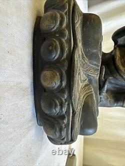 Ancienne Statue Bouddha Bronze H 23,5 cm Sculpture Creuse Art Asiatique Zen