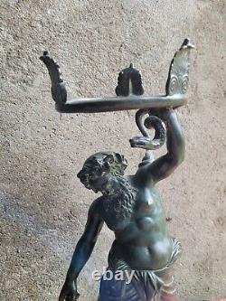 Ancienne Statue, Bronze Antique, Silene, Dieu Grec, Xixeme, Napoleon Iii, Old