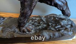 Ancienne Statue Chien Terre cuite Grand chien à l'arrêt signé Capaldo