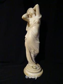 Ancienne Statue De Femme En Marbre Signee Carrier Belleuse Marble Woman Statue