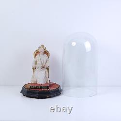 Ancienne Statue Du Pape Léon XIII Sculpture En Plâtre Dans Une Vitrine À Cloche