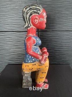 Ancienne Statue Maternité Colon Baoulé Art Tribal Ethnique Deco Vintage
