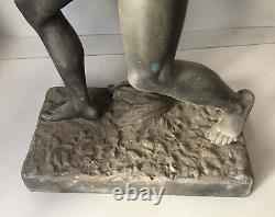 Ancienne Statue Regule Par Henry Fugere Lancement Du Disque Discobole