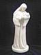 Ancienne Statue Religieuse Vierge A L'enfant Terre Cuite Vernisse Craquelée