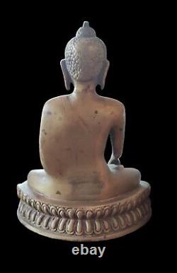 Ancienne Statue Sculpture Bouddha Assis Bronze/ancien Bouddhiste Tibétain/Fin 19