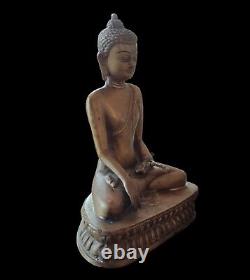 Ancienne Statue Sculpture Bouddha Assis Bronze/ancien Bouddhiste Tibétain/Fin 19