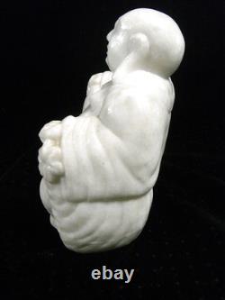 Ancienne Statue Sculpture Bouddha En Marbre Blanc Art Asiatique Chine China