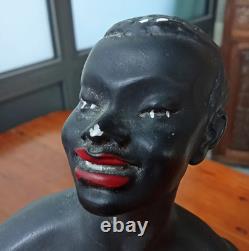 Ancienne Statue Sculpture Plâtre Couple Africain Africaine By A. Carl /Art Déco