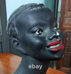 Ancienne Statue Sculpture Plâtre Couple Africain Africaine By A. Carl /Art Déco