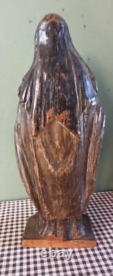 Ancienne Statue en Bois Polychrome Saint Rita Sculpture Religieuse