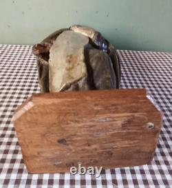 Ancienne Statue en Bois Polychrome Saint Rita Sculpture Religieuse