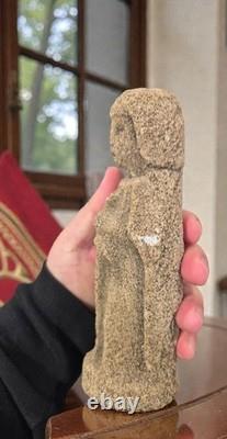 Ancienne Statue religieuse en pierre Religion Dévotion Catholique Prière