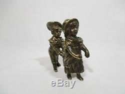 Ancienne Statuette Sculpture Figurines En Bronze Jeux Enfants