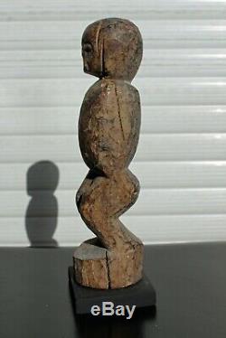 Ancienne Statuette de chasse Baoulé BO USU + socle 1900-1949 Art Africain