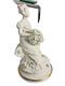 Ancienne Xxème Sculpture, Statue En Biscuit Signé Capodimonte Femme Bouquet
