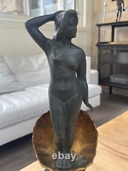 Ancienne femme en bronze signée Georges Girreau époque art déco