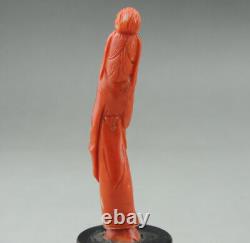 Ancienne figurine en corail rouge chinois Ancien Corail Statue chinese china