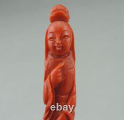 Ancienne figurine en corail rouge chinois Ancien Corail Statue chinese china