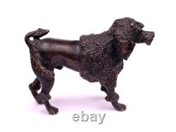 Ancienne figurine statue sculpture en bronze chien caniche Antique Poodle dog