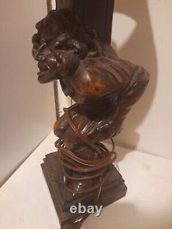 Ancienne grande Statue en Bois Sculpture Medieval Moyen age Neo Gothique