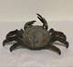 Ancienne Grande Sculpture En M&eacute;tal Bronze Fait Main Sur Statue Crabe Japonais