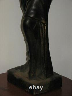 Ancienne grande sculpture vénus de milo Louvre 50 cm noir et or Déco