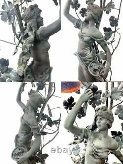 Ancienne lampe statue française en bronze Auguste Moreau (1834-1917) 26 pouces