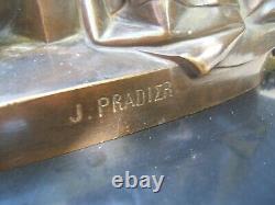 Ancienne pendule marbre bronze signé JAMES PRADIER statue 1790-1852 Piéta