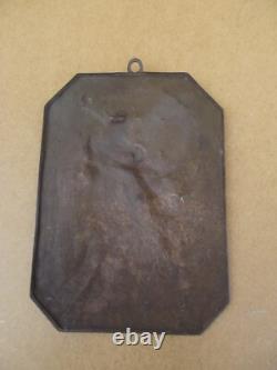 Ancienne plaque en bronze statue Sculpture de marianne époque XIXème pour Mairie