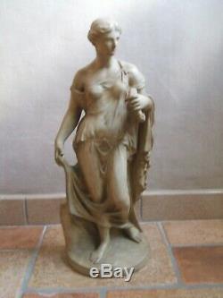 Ancienne sculpture Femme à l'antique en terre cuite Italie vers 1900