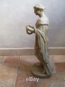 Ancienne sculpture Femme à l'antique en terre cuite Italie vers 1900