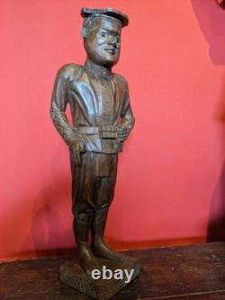 Ancienne sculpture art colon statue bois Indochine art populaire militaria déco