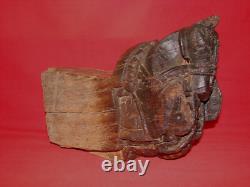 Ancienne sculpture bois tête de cheval
