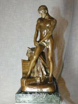 Ancienne sculpture bronze La Douleur d'Oreste Raoul LARCHE 1860-1912 France