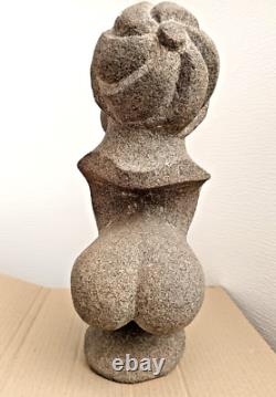 Ancienne sculpture buste vintage africaine Shona en pierre Art africain