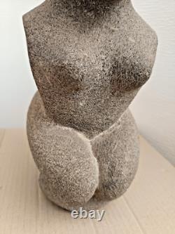 Ancienne sculpture buste vintage africaine Shona en pierre Art africain