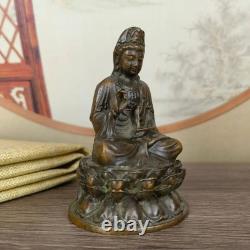 Ancienne sculpture chinoise de Bouddha en bronze, statue d'art asiatique