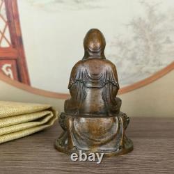 Ancienne sculpture chinoise de Bouddha en bronze, statue d'art asiatique